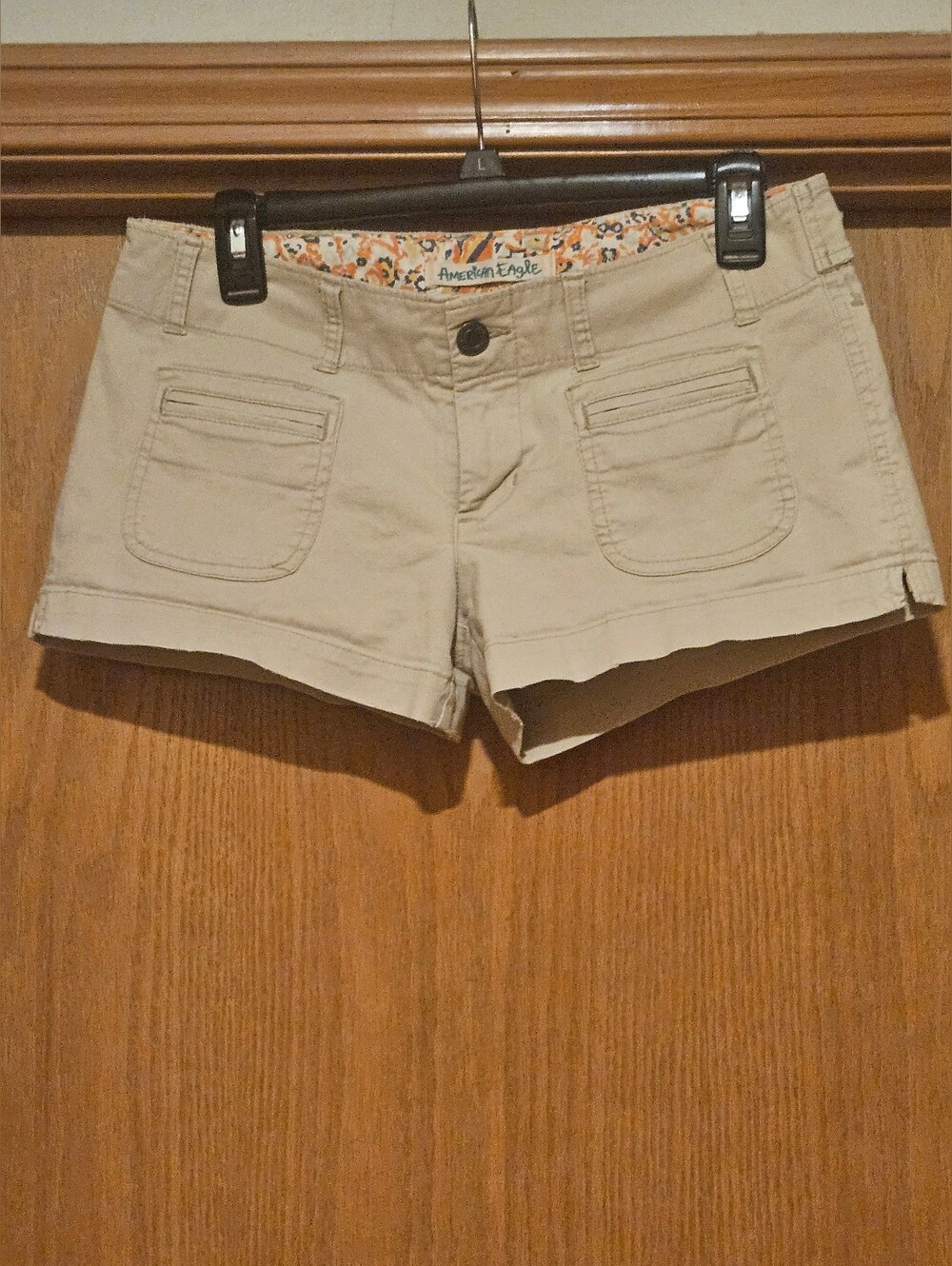 American Eagle Outfitters Beige Low-Rise Jean Shorts